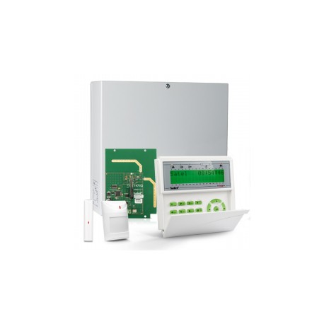 INTEGRA 32 RF pack met groen LCD bediendeel, RF module, draadloos magneetcontact en bewegingsmelder