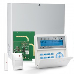 INTEGRA 32 RF pack met blauw LCD bediendeel, RF module, draadloos magneetcontact en bewegingsmelder